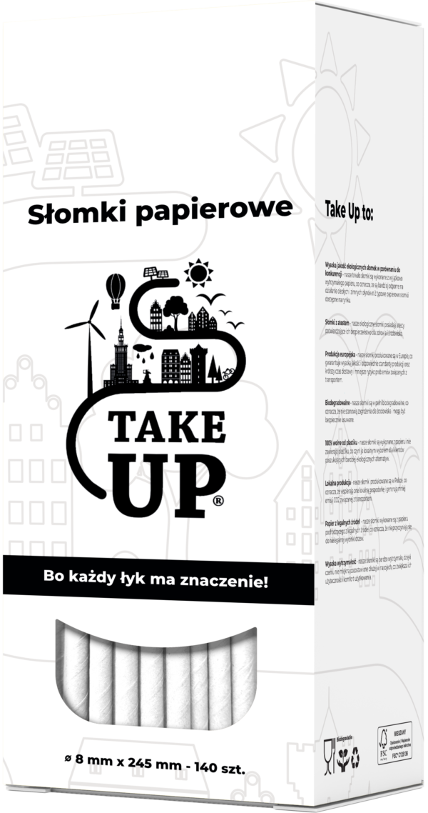 Słomki papierowe białe