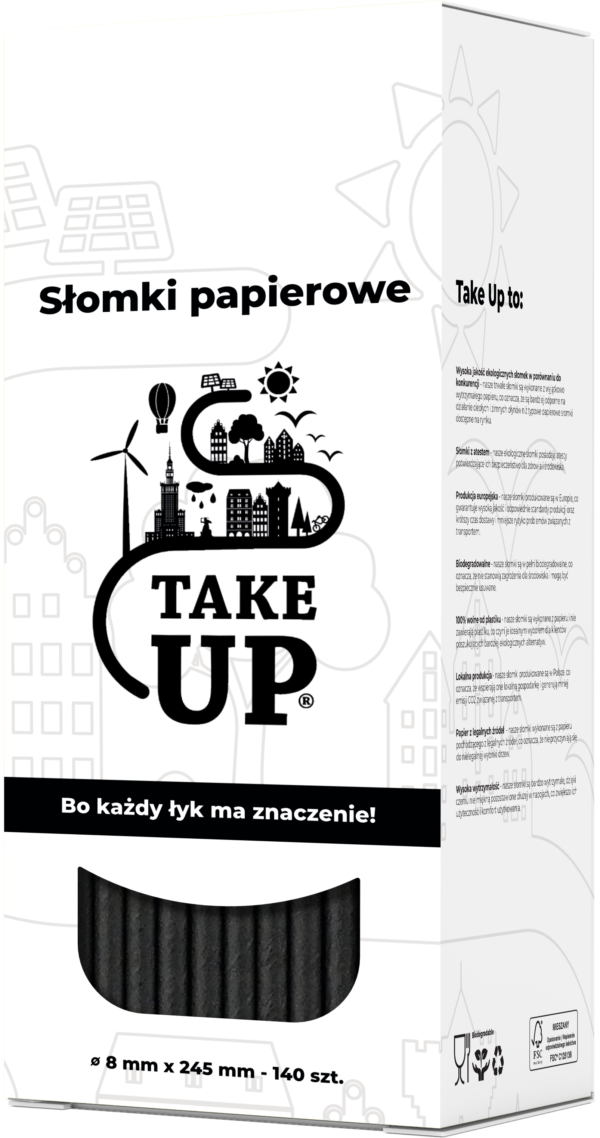 Słomki papierowe czarne