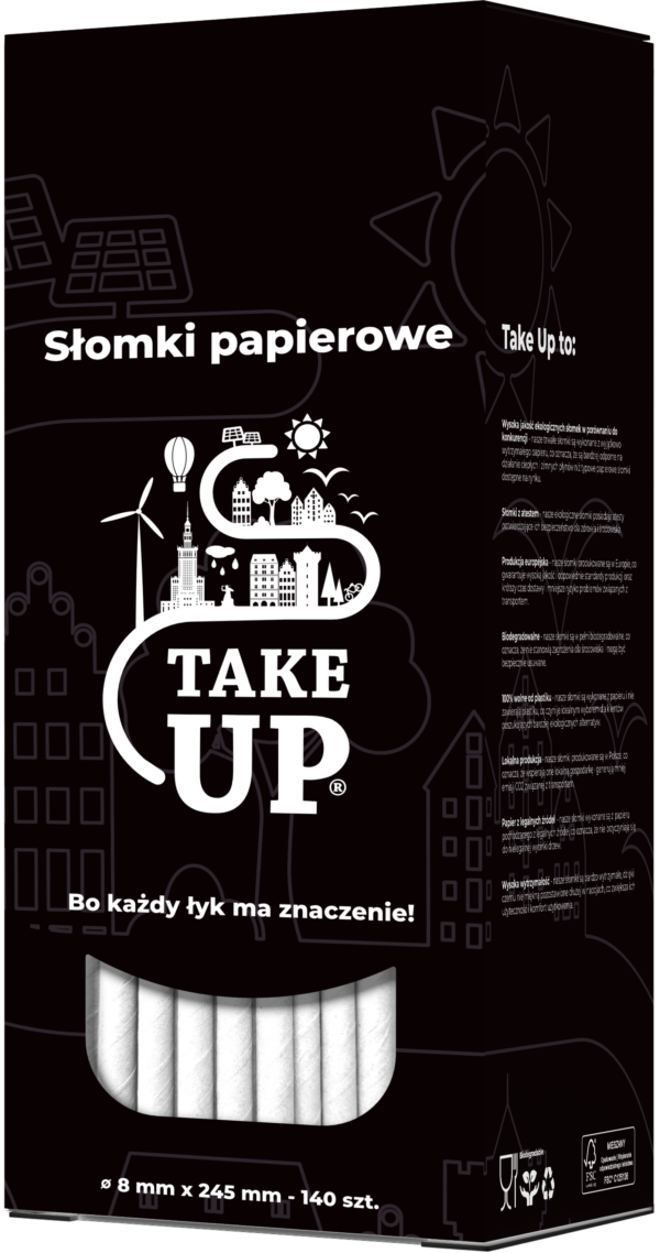 Słomki papierowe premium białe