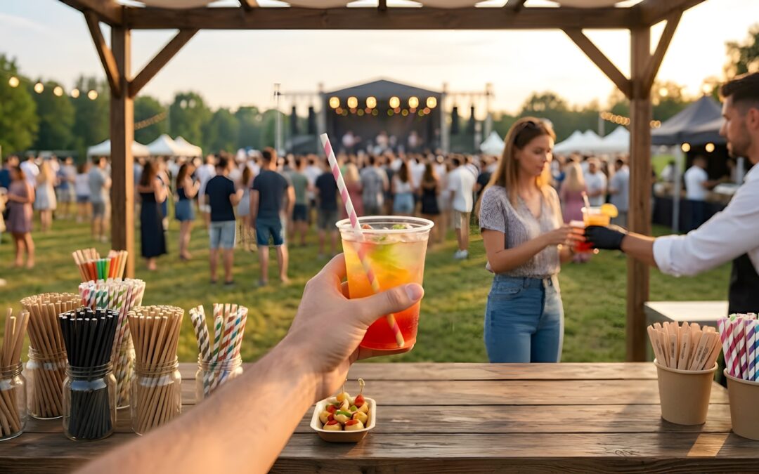 Słomki papierowe dla branży eventowej i cateringowej – jak dobrać akcesoria na masowe imprezy?